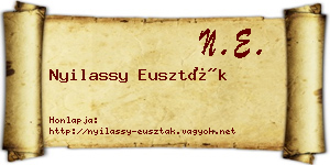 Nyilassy Euszták névjegykártya